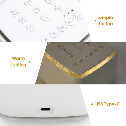 White Noise Machine with 30 Nature Sounds & Timer, Deep Sleep Sound Therapy Aid Device