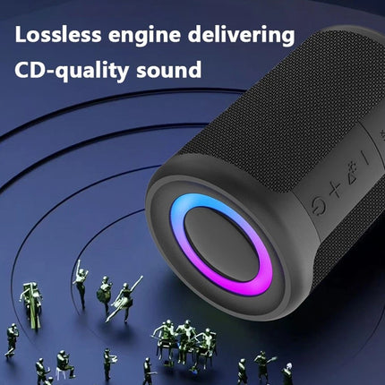 Small Mini Bluetooth Speaker Portable Wireless, Heavy Bass Loud Sound with RGB LED Light
