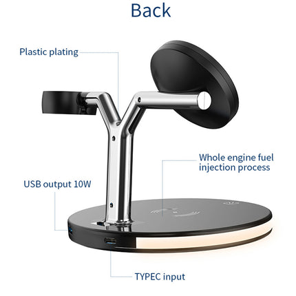 3‑in‑1 Wireless Charging Dock Station, Multi‑Device Wireless Charger for Smart Watch & Mobile Phone