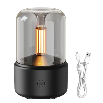 Black Vintage Style USB Plug-In Candlelight Aroma Diffuser and Humidifier 120ml
