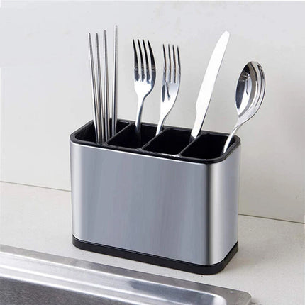 Kitchen Cutlery Organizer Storage Rack for Spoons, Forks & Chopsticks with Drainer