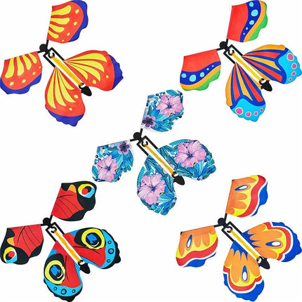 30Pcs Mixed Nature Design Wind-Up Butterflies - Magic Flying Prank Toy, Ideal Insert for Greeting Cards & Surprise Gifts
