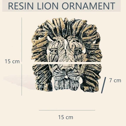 Resin Lion Head Sculpture, Modern Home Decor, Tabletop Ornament & Gift