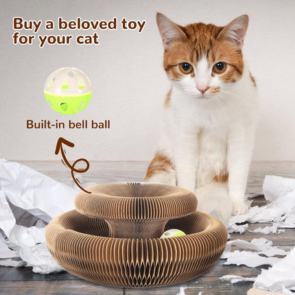 Magic Organ Cat Scratching Board Cat Ball Adventure with Toy Ball Bed Foldable