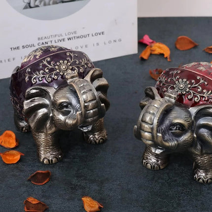 Elephant Ashtray with Lid - Windproof Metal Type for Outdoor & Indoor