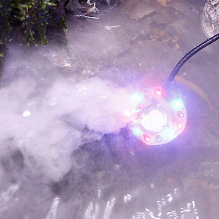 12 LED Fogger Mist Maker Fountain Mister Air Humidifier Fish Aquarium Rockery without Adapter