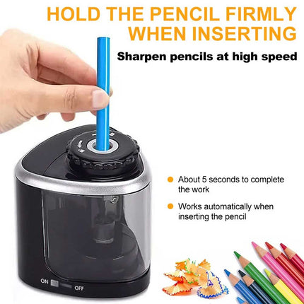 Electric Automatic Pencil Sharpener Battery Operated Kids School Office Gift