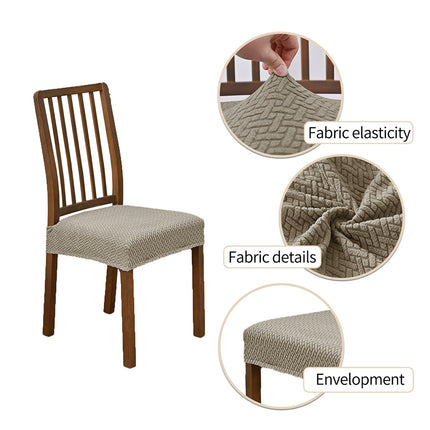 Jacquard Stretch Dining Chair Slipcovers, Removable & Washable Seat Covers