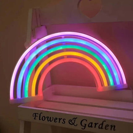 Colourful Rainbow LED Neon Lamp - Wall/Bar Mount for Home, Nursery & Children’s Room