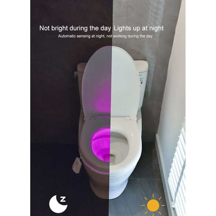 Rechargeable Toilet Bowl LED Night Light Motion Activated Seat Sensor Bathroom Lamp Light