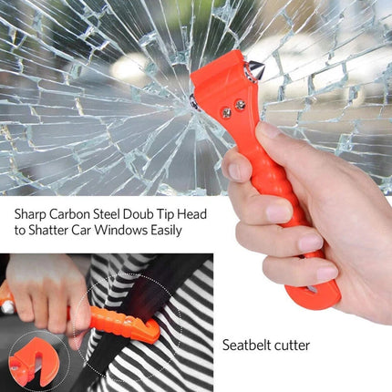 4PCS Car Emergency Safety Escape Hammer, Window Glass Breaker with Seatbelt Cutter Tool