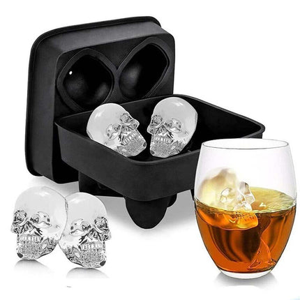 Skull Shape 3D Ice Jelly Cube Mold Bar Party Silicone Tray Chocolate Mould