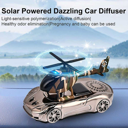 Solar-Powered Rotating Helicopter Car Air Freshener Ornament