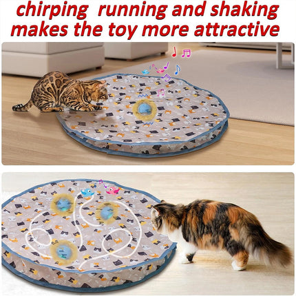 Smart Cat Toys Interactive Chirping Hide and Seek Cat Catching Game Ball