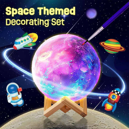 Kids Gift Set Electronic Sound Plush Cat DIY Paint 3D Moon Lamp for Boys Girls 3-12 Years