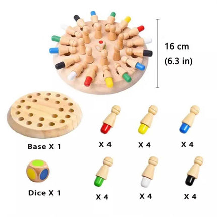 Wooden Memory Match Stick Chess Colour Game Board Puzzle Montessori Edu for Kids