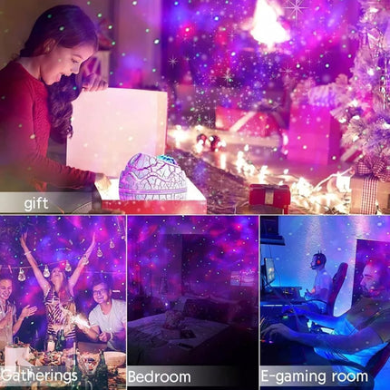 Dinosaur Egg Galaxy Star Projector Starry Light with Wireless Music Player