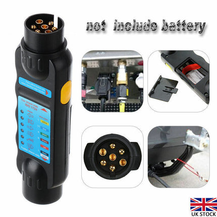 7 Pin Towing Trailer Tow Bar Caravan Light Wiring Circuit Tester Plug Socket
