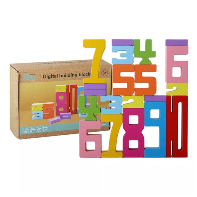 Montessori-Inspired Wooden Number Blocks,Funny Number Count Blocks Toys for Kids