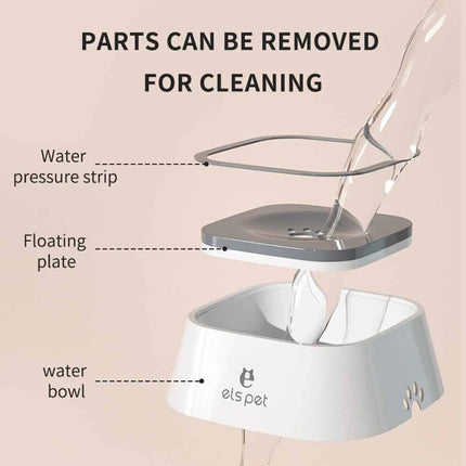 1.5L Non Spill Slow Feeder Pet Water Bowl with Filter, Leakproof Automatic Filtered Dog Drinking Bowl