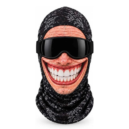 3D Funny Face Balaclava Ski Mask, Winter Windproof Full Face Cover for Motorcycle Cycling Outdoor Sports