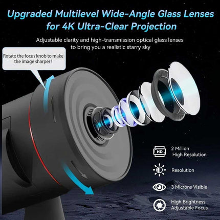 Galaxy Planetarium Projector Night Light, Starry Sky Projection Lamp for Bedroom, Suitable for Babies, Kids & Adults
