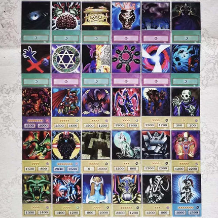 YUGİ 100Pcs Blue Eyes Dark Magician Exodia Obelisk RA Slifer Anime Style Cards