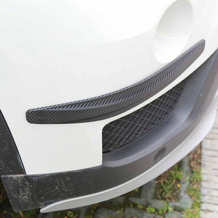 2PCS Car Carbon Fiber Anti-rub Unique Black Strip Bumper Corner Protector Guard