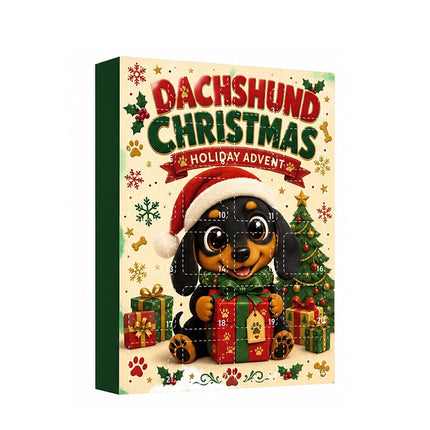 2026 Dachshund Advent Calendar, 2D 24‑Day Christmas Countdown with Acrylic Hanging Ornaments, Gift for Dog Lovers