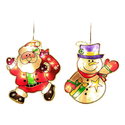 Christmas Window Hanging LED Light Xmas Ornament Suction Cup Battery Home Decor