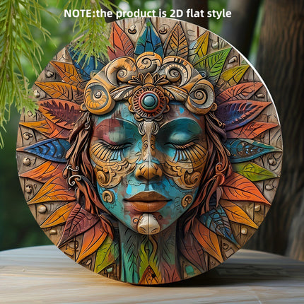 20cm Circular Wooden Wall Art Boho Garden Wall Hanging Decor Witchy Boho Gift