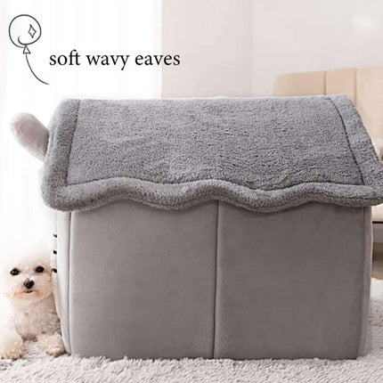 Small Pet Cat Kitten Dog Beds Igloo Fleece Bed Pyramid Cozy Washable Warm House Cave