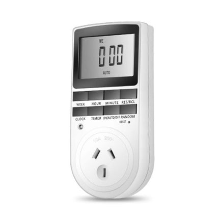 Electronic Digital Timer Socket, 7 Day Programmable Switch for Home Appliances, 12/24 Hour Digital Timer Plug with
