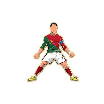 4PCS Football Star Pin Badges, Sports Enamel Lapel Pins, Fan Backpack & Clothing Accessory