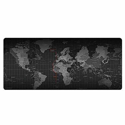 World Map Large Gaming Desk Mat 90×40cm, Extended Keyboard Mouse Pad Non-Slip Rubber Base