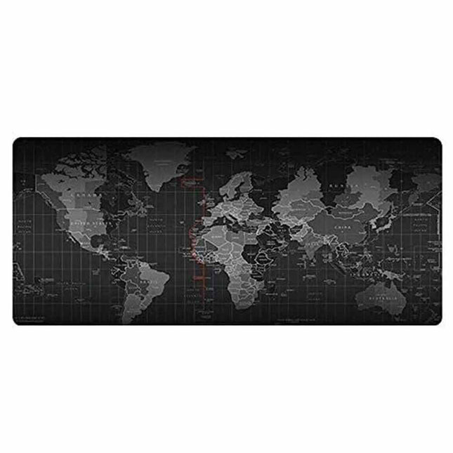 World Map Large Gaming Desk Mat 90×40cm, Extended Keyboard Mouse Pad Non-Slip Rubber Base