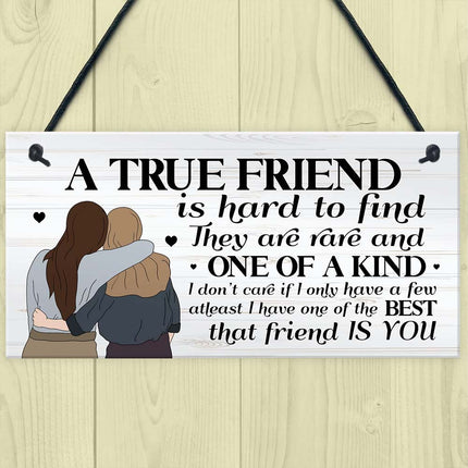 True Friend Wooden Wall Decor – Thoughtful Friendship Gift for Her