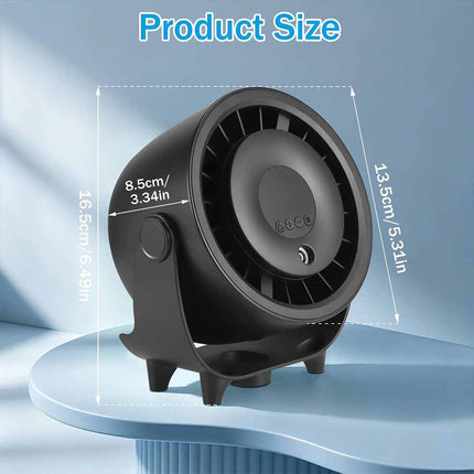 Rechargeable Misting Desk Cooling Fan 6000mAh USB Portable Desktop Fan Black