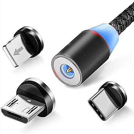 2PCS Magnetic USB-A LED Charging Cable /USB C/Micro For iPhone 14 Samsung 1M 2M