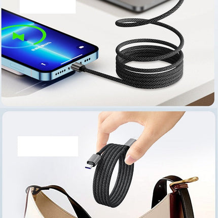 140W Magnetic USB-C to USB-C Cable 1M Fast Charging HyperLink Black Cord