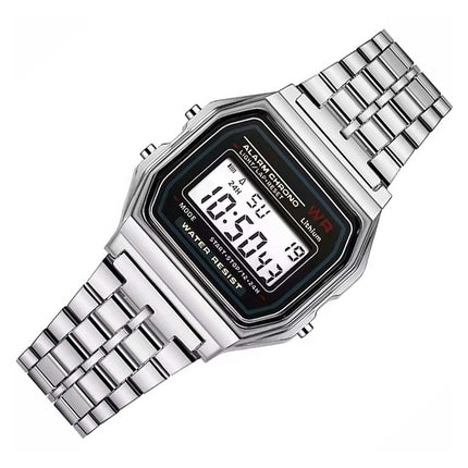 New Classic Retro Digital Unisex Silver Bracelet Watch With Watch Box