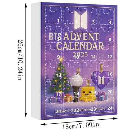 2D 2025 Advent Calendar Keychain Toy - 24 Days Christmas Countdown Gift for Xmas