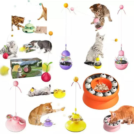 Interactive Cat Toys For Indoor Cats With Ball and Feather Pets Toy