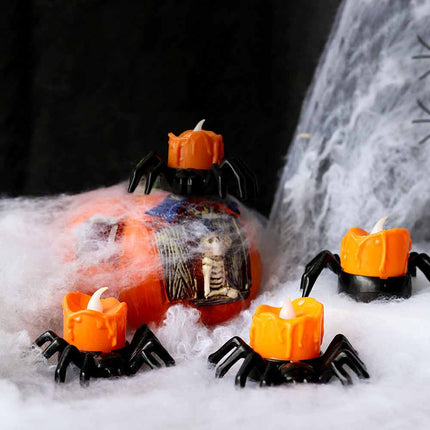 12PCS Halloween Spider Shape LED Lantern Flameless Lights Ornaments Party Decor