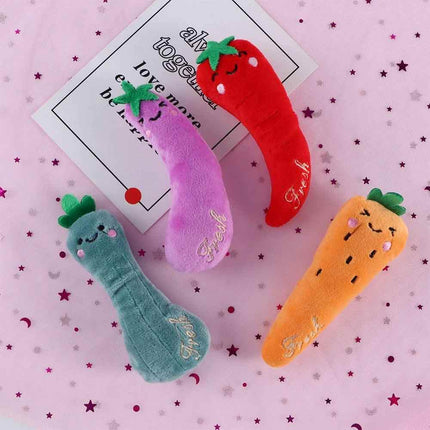 5Pcs Catnip Cat Toys Soft Plush Teeth Grinding Interactive Sound Play Toys