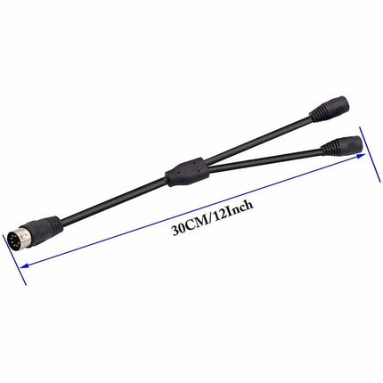 7 Pin DIN Male to Dual 7 Pin DIN Female Y Splitter Audio Cable, Stereo Split Cord 0.5M