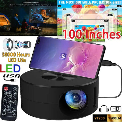 Portable Projector Projector 1080P HD Home Theater Cinema for Android iPhone