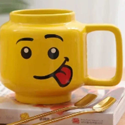 Funny Ceramic Cup Lego Mug Smiling Expression Face Cartoon Coffee Milk Tea 250ml