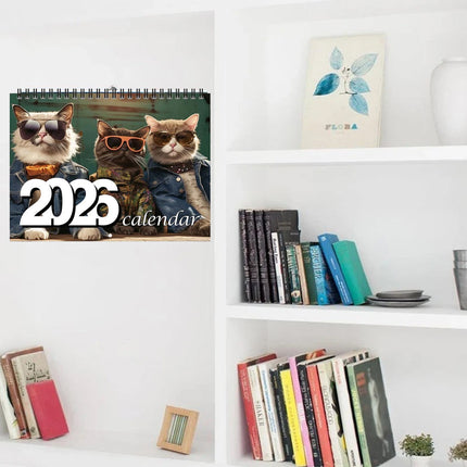 2026 Glasses Kittens Cats Calendar Wall Monthly Planner Family Home Organiser
