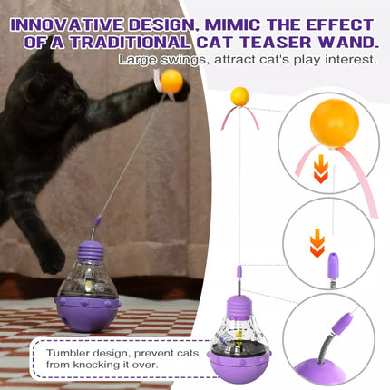 Interactive Cat Toys For Indoor Cats With Ball and Feather Pets Toy